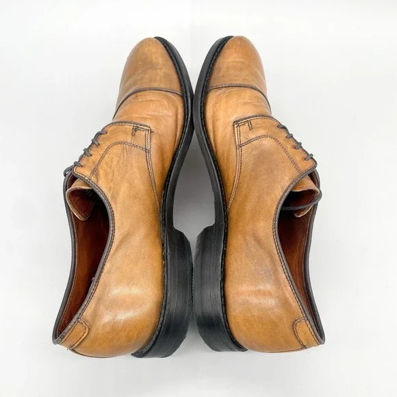 Allen Edmonds Mens 11.5D Lexington Cap Toe Derby Walnut Leather‎ Oxfords Shoes